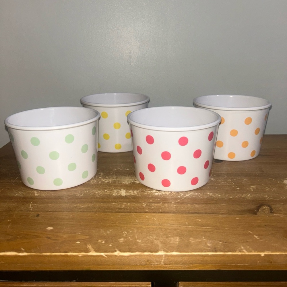 Crate & Barrel Polka Dot Bowls